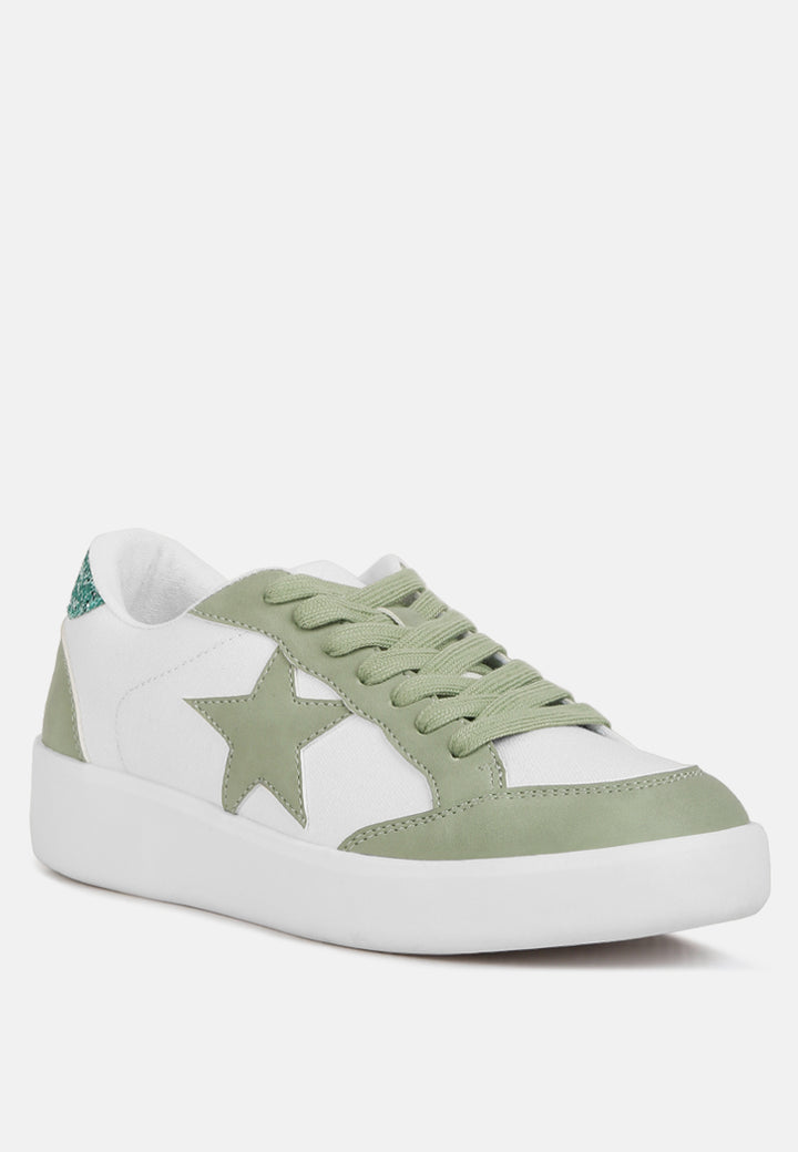 perry glitter detail star sneakers#color_green