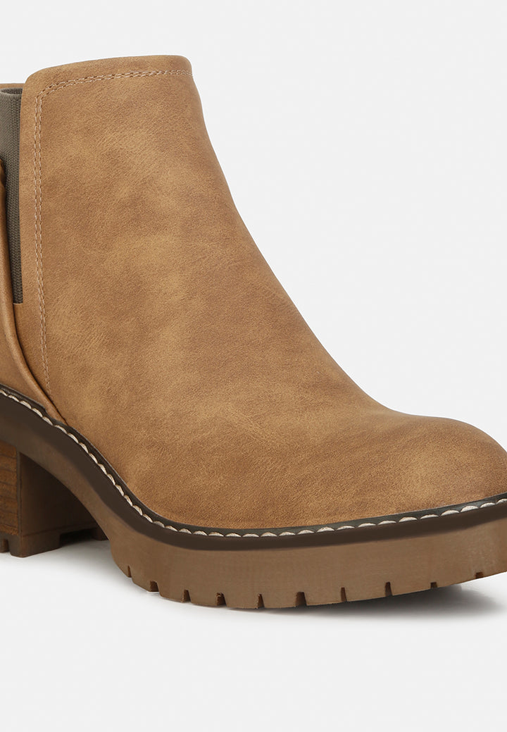 Women Chunky Heel Ankle Boots