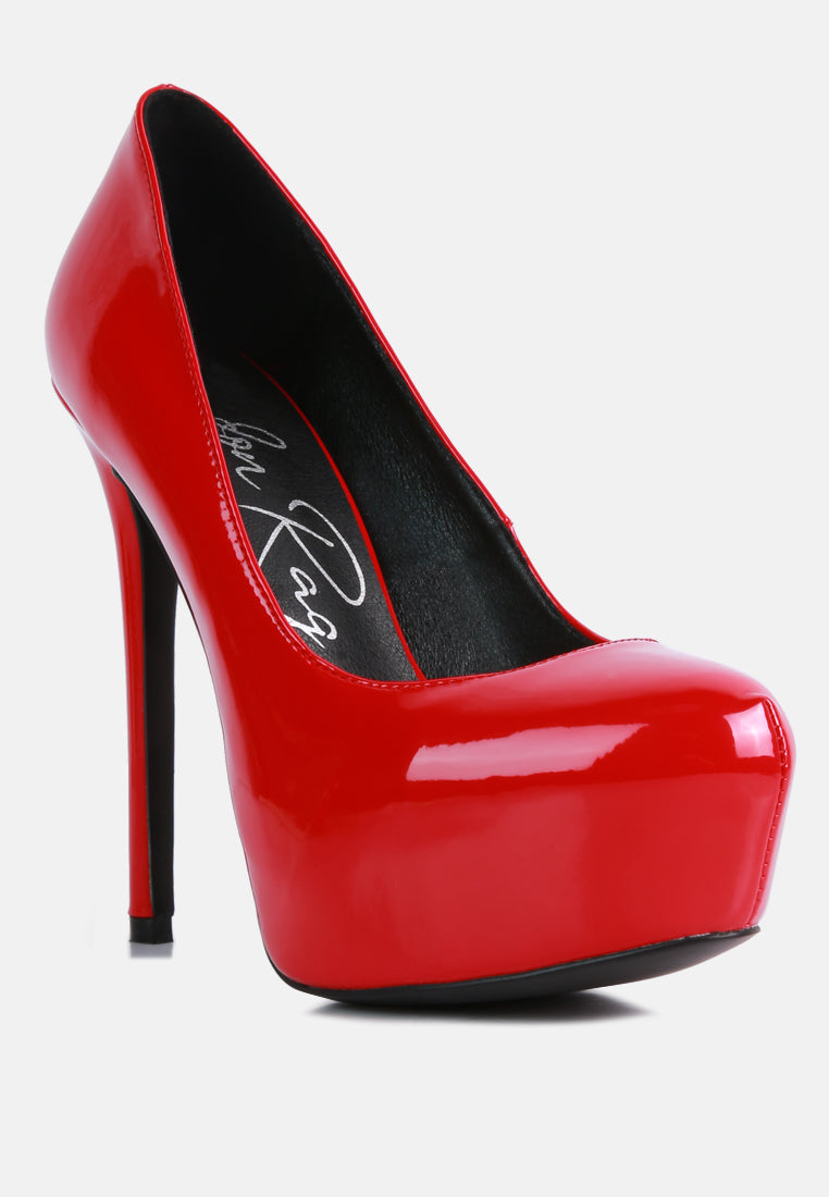 Women Red Platform High Heels Stiletto Pumps