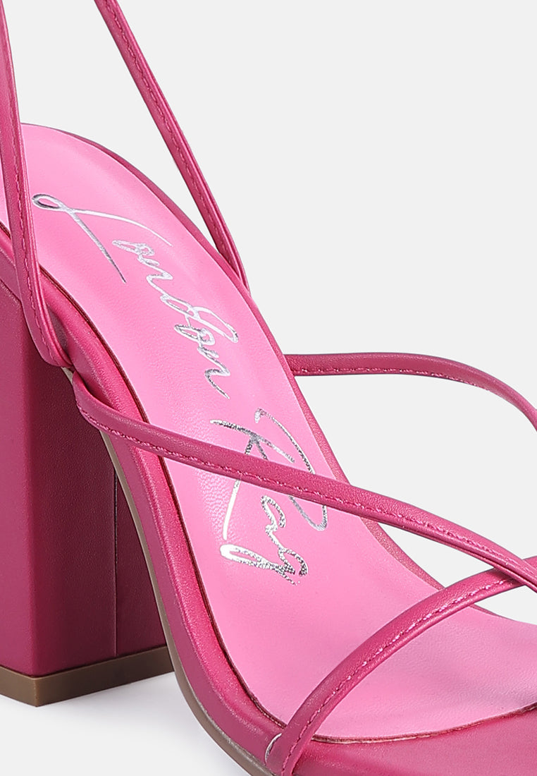 women lace up block heeled sandal#color_fuchsia