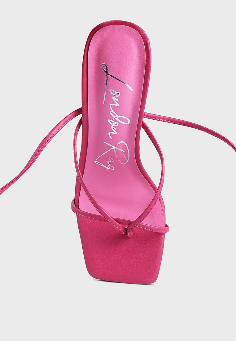 women lace up block heeled sandal#color_fuchsia