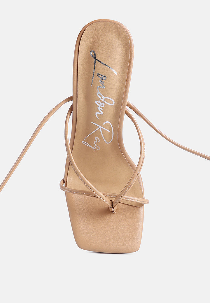 Women Lace Up Block Heeled Sandal
