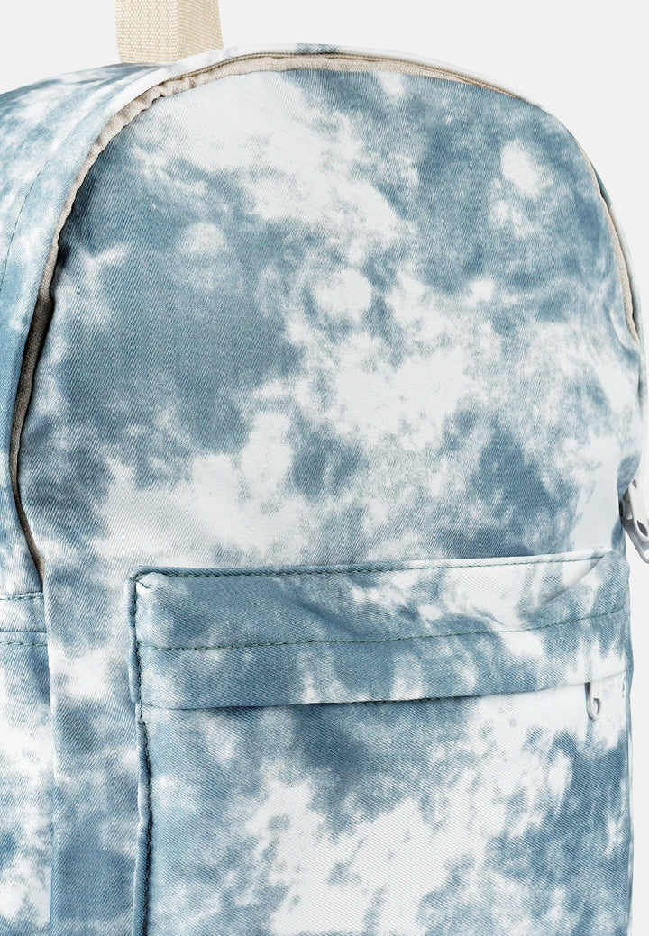 printed casual backpack#color_blue