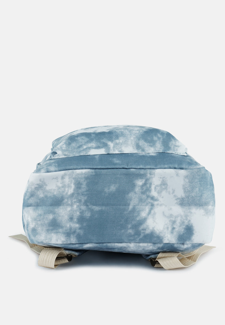 printed casual backpack#color_blue