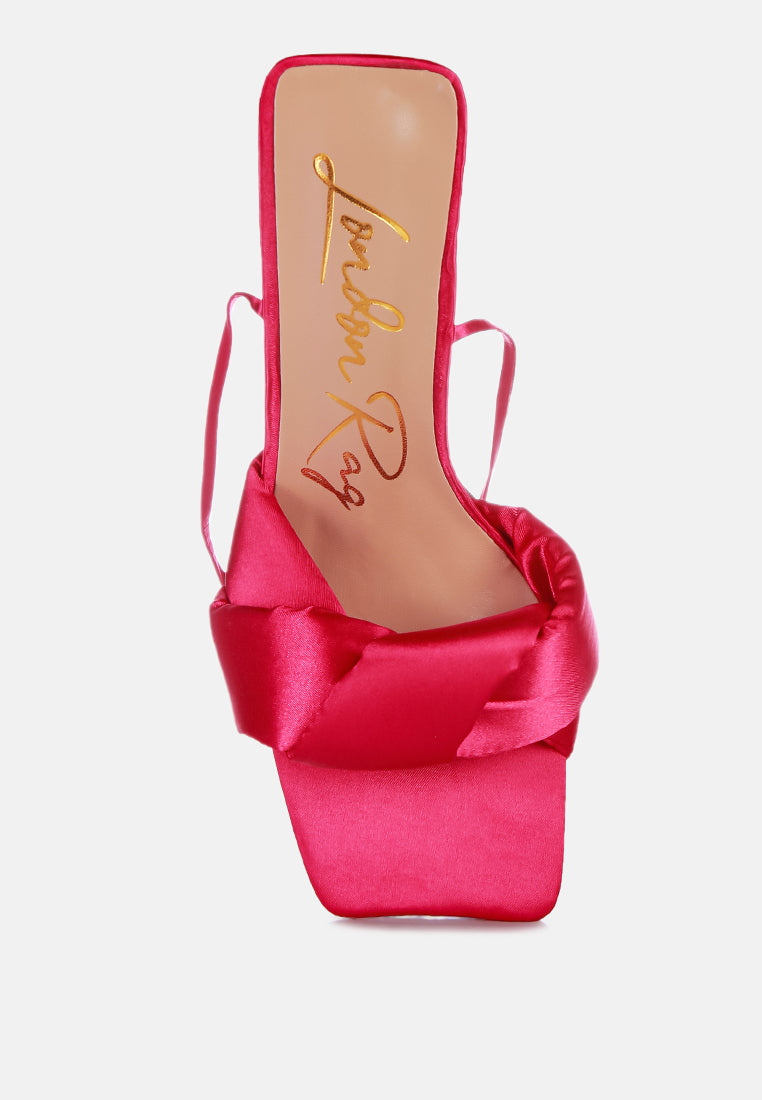 Women Knotted Triangular Block Heel Sandals