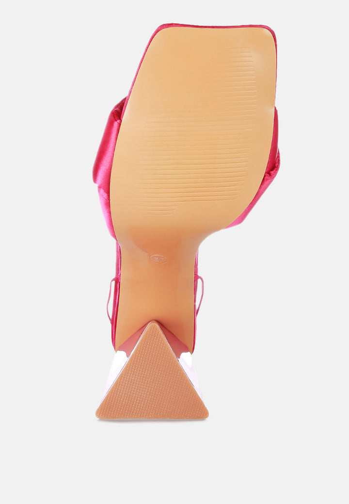 Women Knotted Triangular Block Heel Sandals