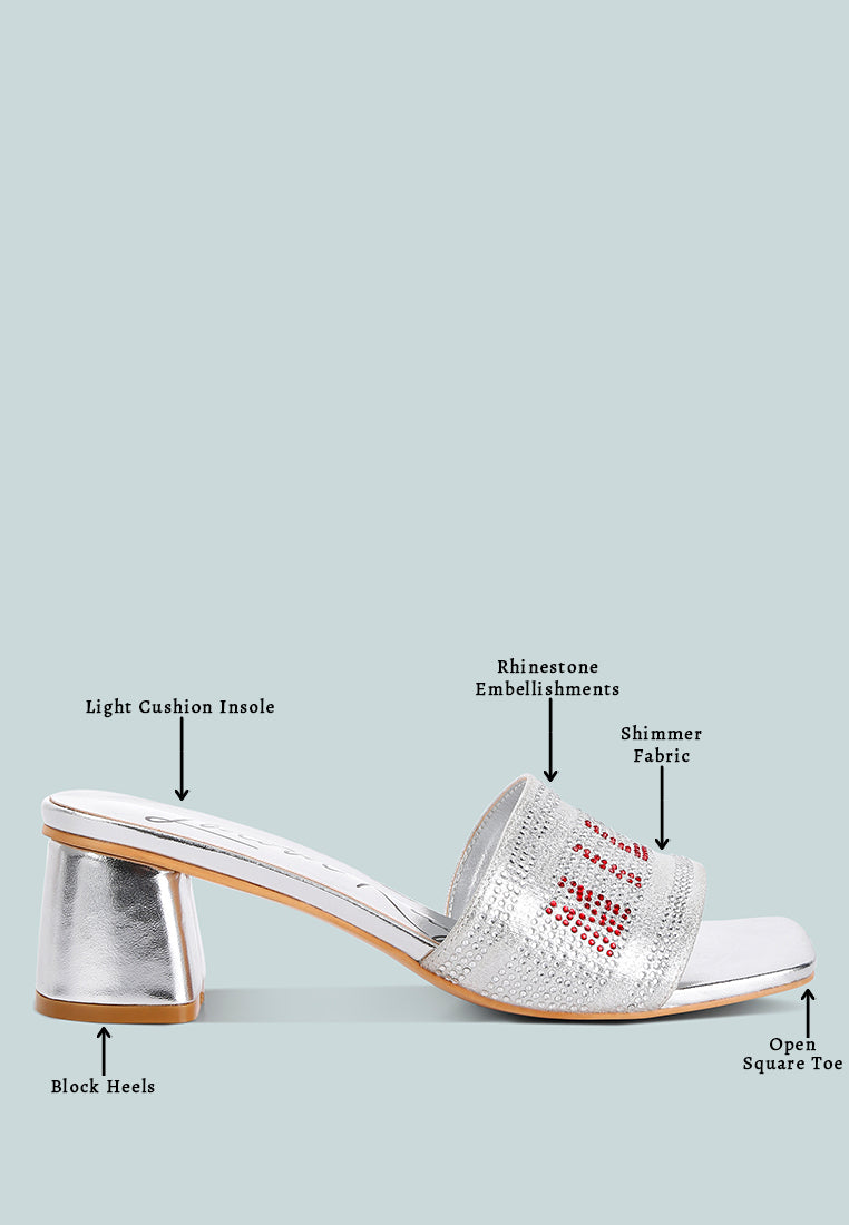 women diamante embellished milan sandals#color_silver