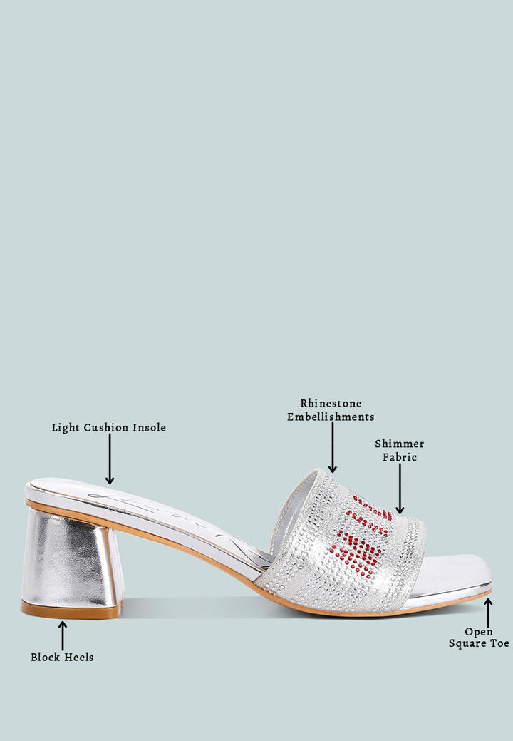 women diamante embellished milan sandals#color_silver