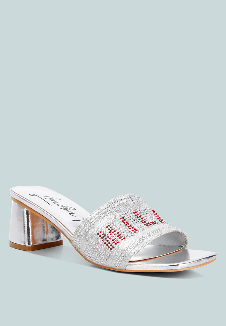 women diamante embellished milan sandals#color_silver