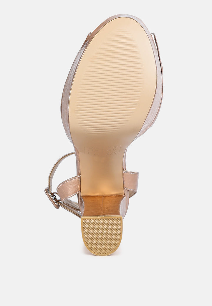 women peep-toe high platform block sandals#color_rose-gold