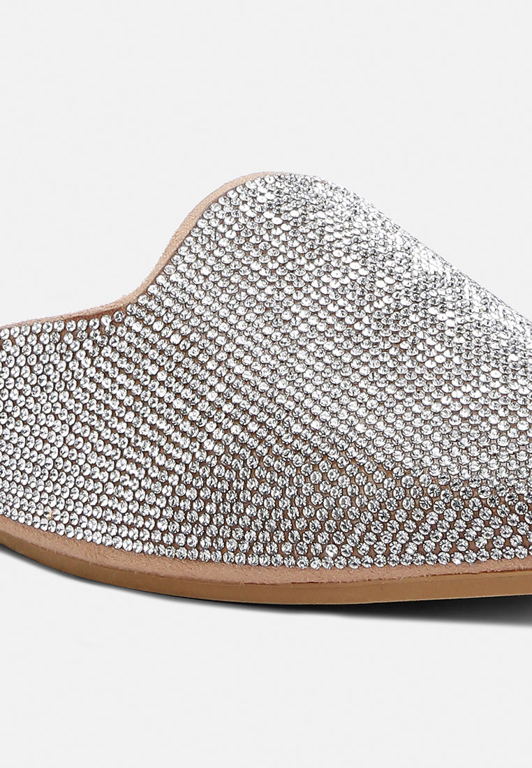 women rhinestones embellished mules#color_beige