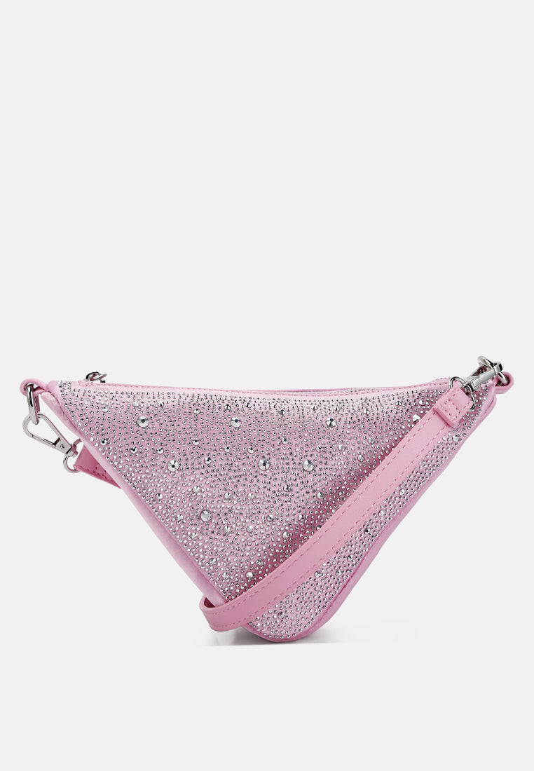Rhinestone Embellished Triangle Bag