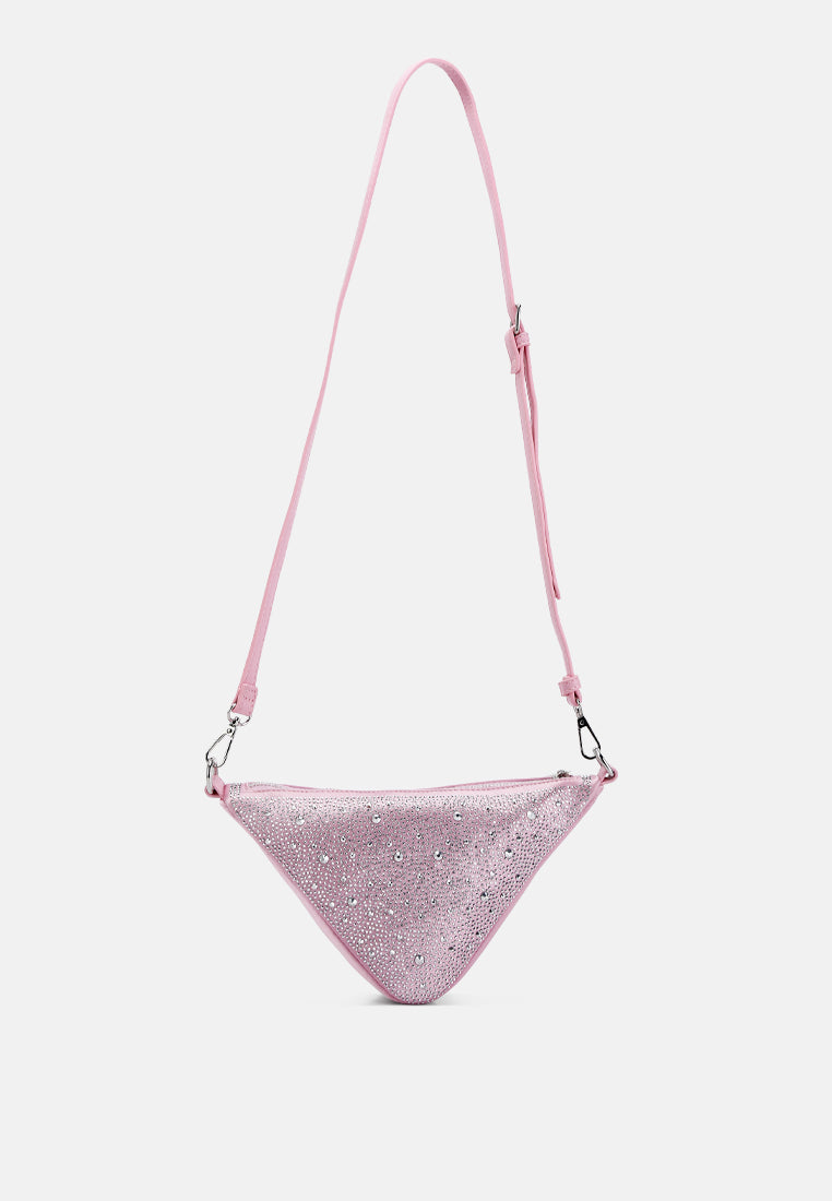 Rhinestone Embellished Triangle Bag
