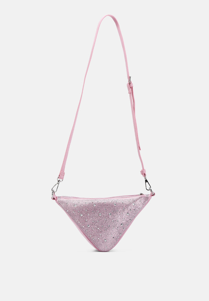 Rhinestone Embellished Triangle Bag