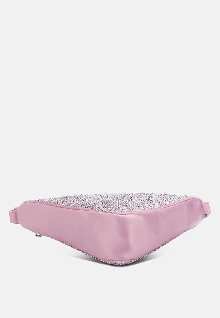 Rhinestone Embellished Triangle Bag