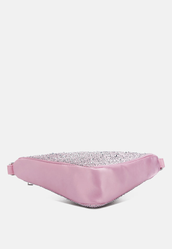 Rhinestone Embellished Triangle Bag