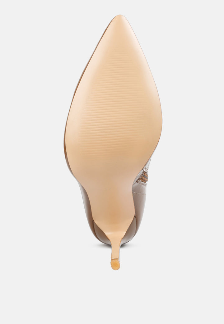 women stiletto long boots#color_brown