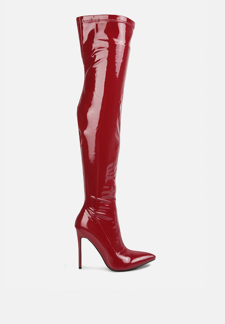 women stiletto long boots#color_burgundy