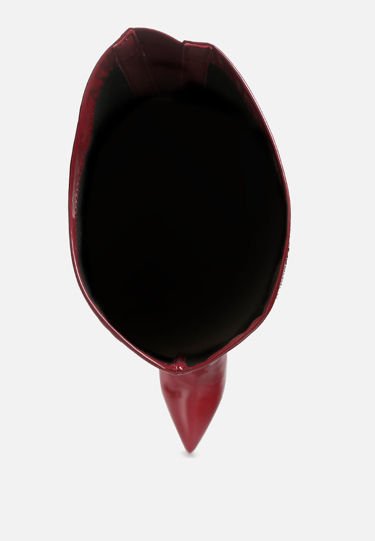 women stiletto long boots#color_burgundy