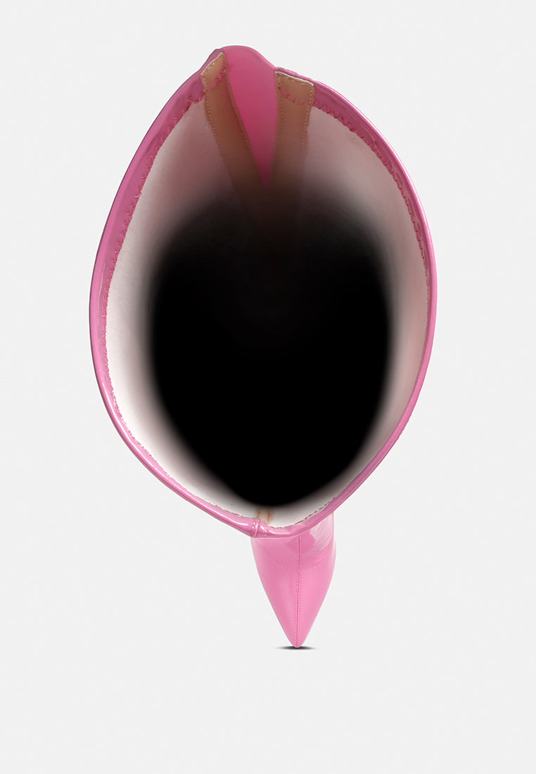 women stiletto long boots#color_pink