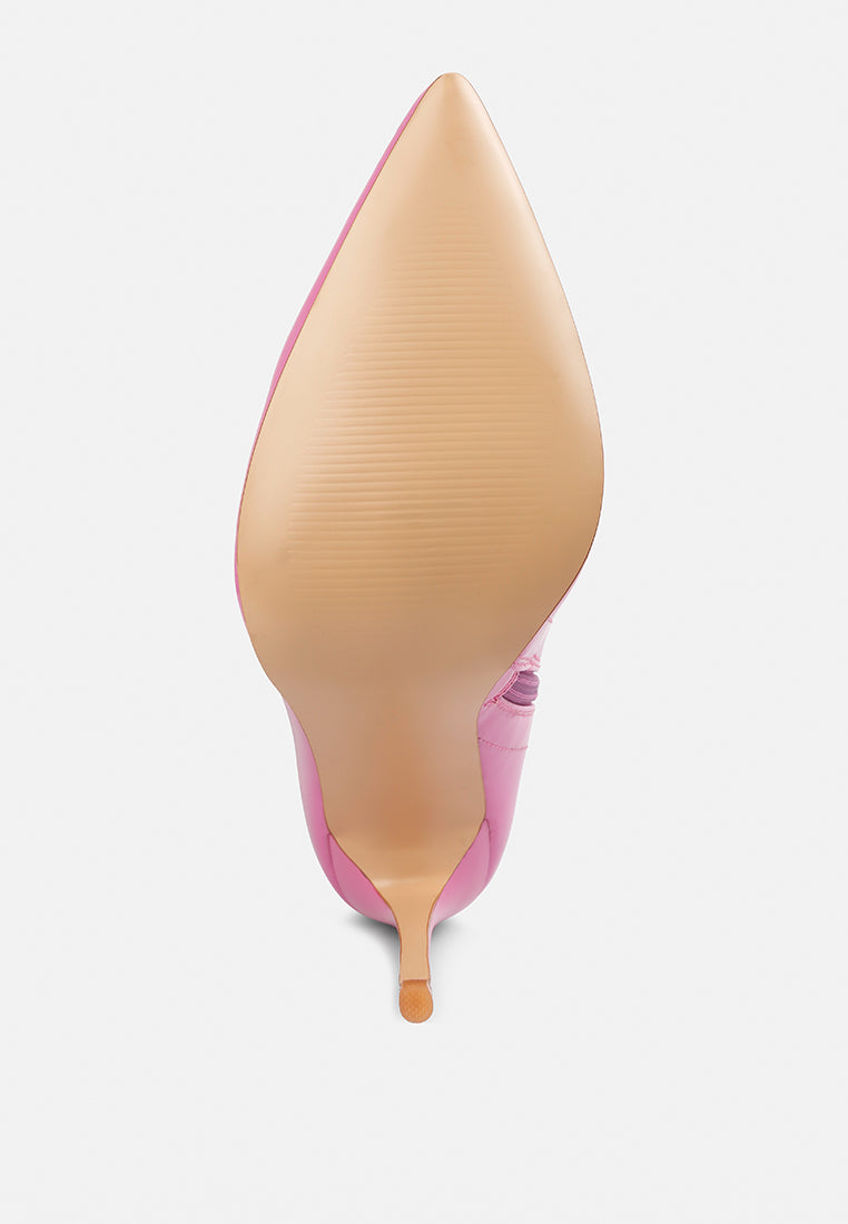 women stiletto long boots#color_pink