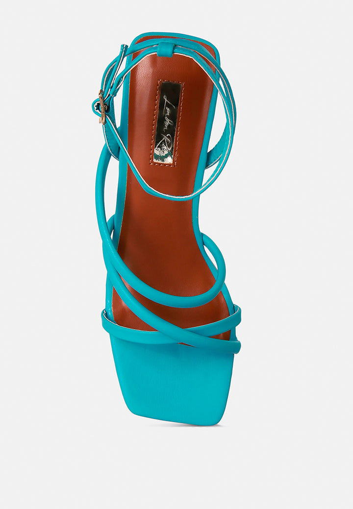 right pose croc mid block heel casual sandals#color_blue