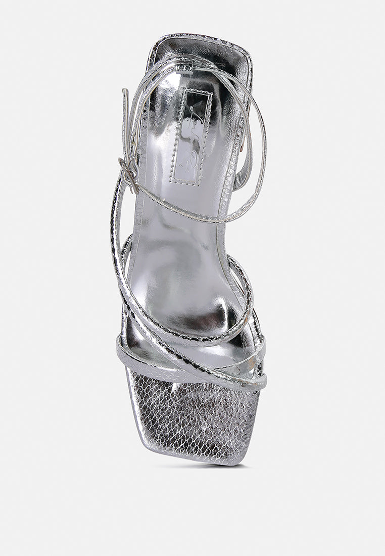 right pose croc mid block heel casual sandals#color_silver