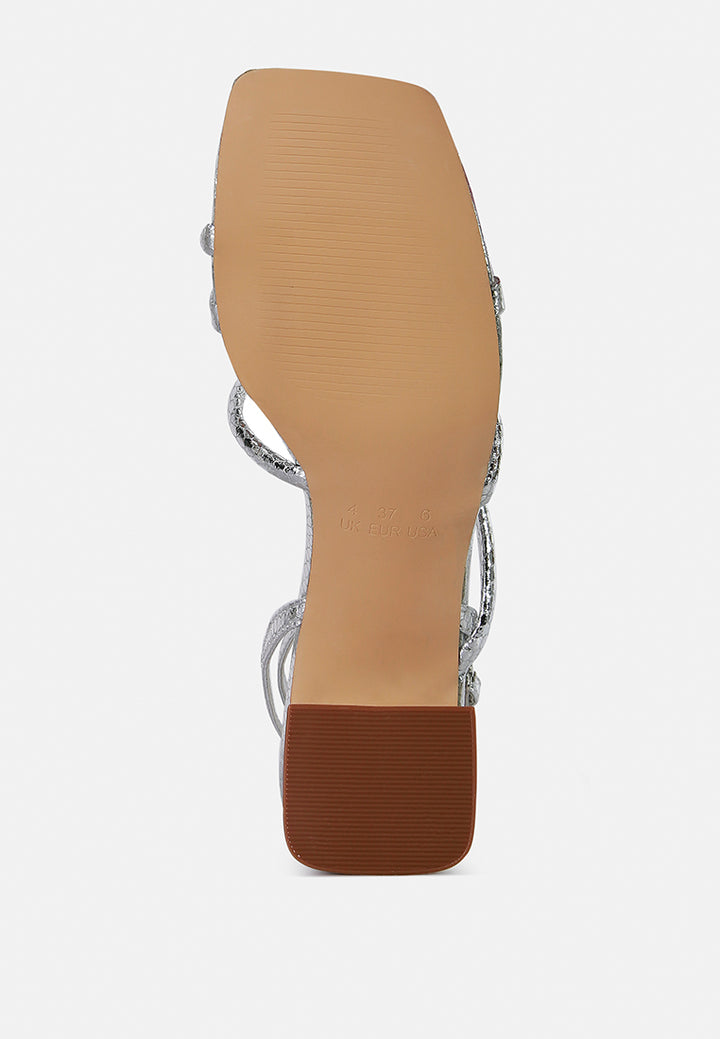 right pose croc mid block heel casual sandals#color_silver