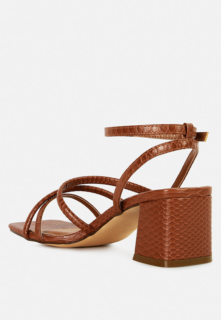 right pose croc mid block heel casual sandals#color_tan