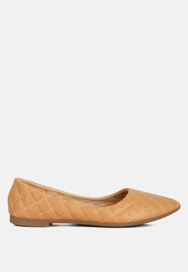 women quilted detail ballet flats#color_beige