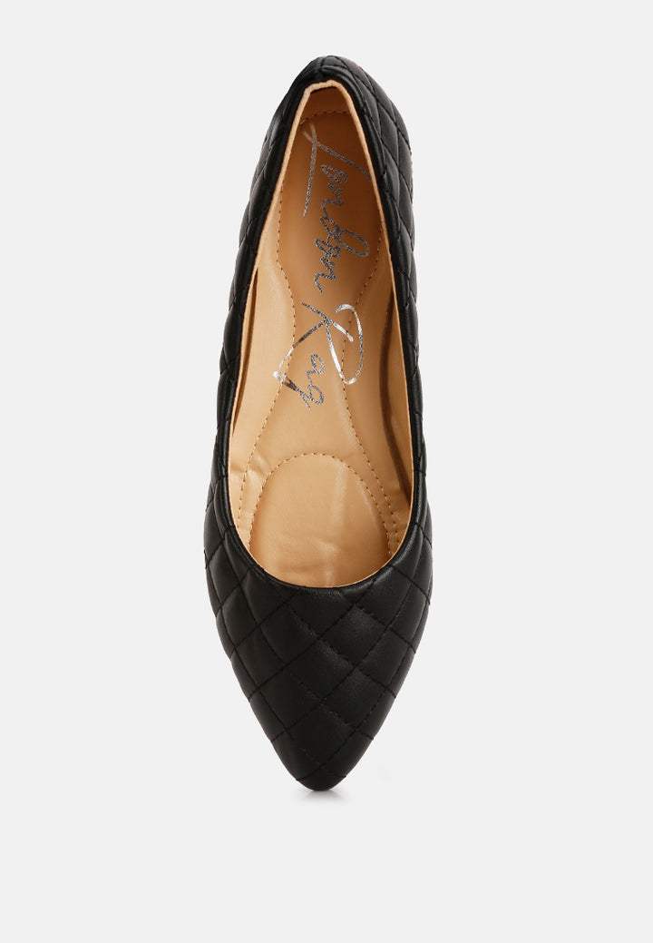 women quilted detail ballet flats#color_black
