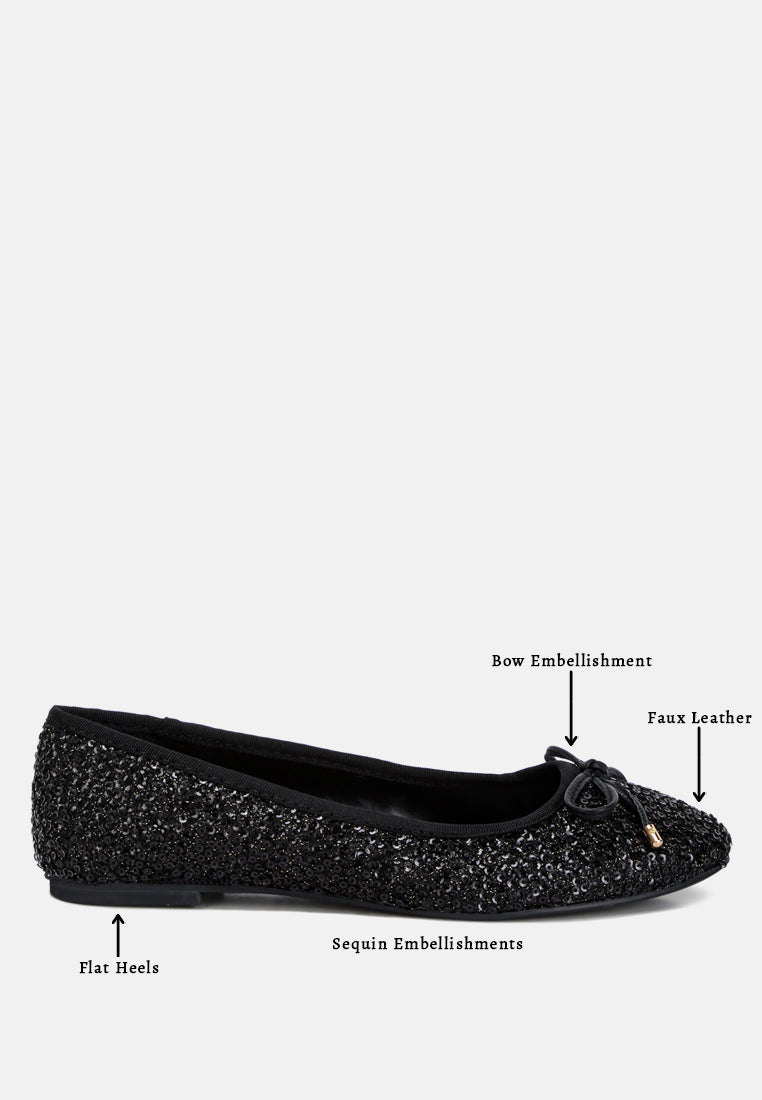 Women Sequin Embellished Ballet Flats