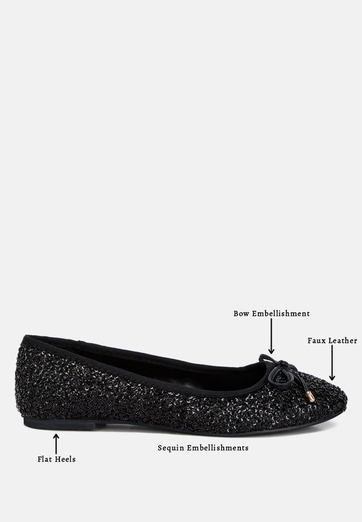 Women Sequin Embellished Ballet Flats