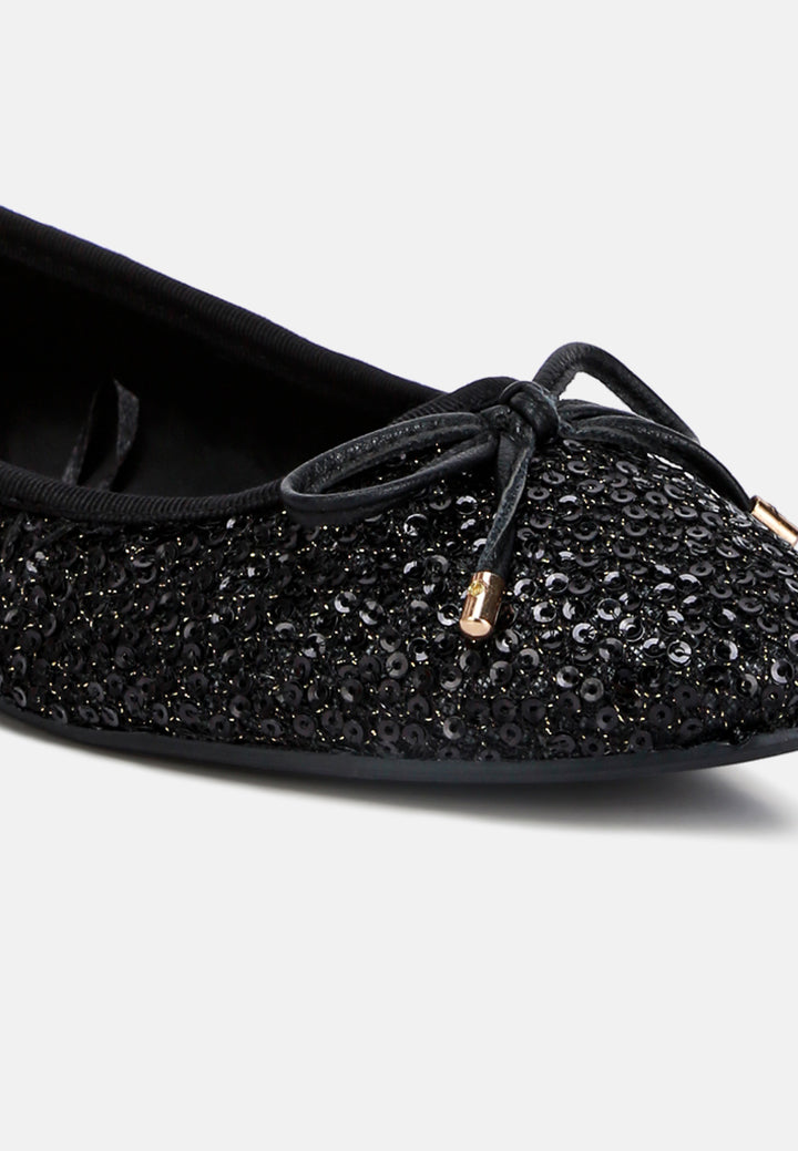 Women Sequin Embellished Ballet Flats