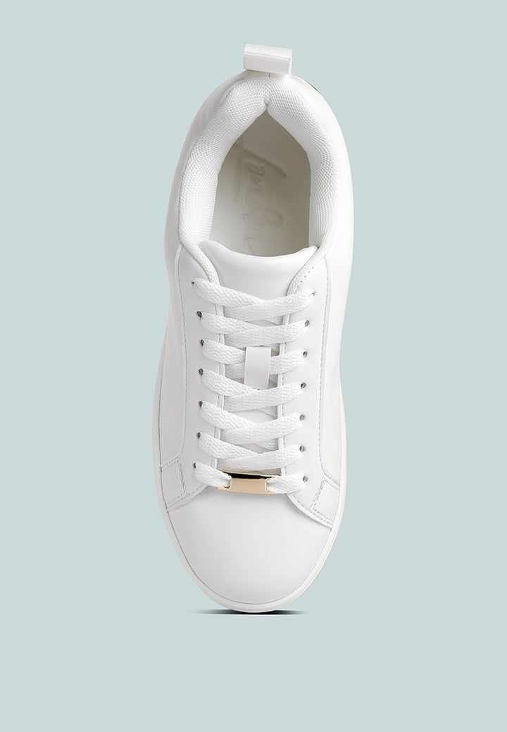 women faux leather sneakers#color_white