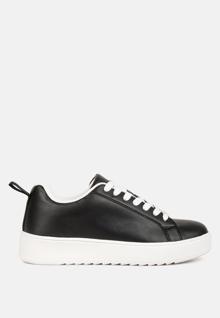 women faux leather sneakers#color_black
