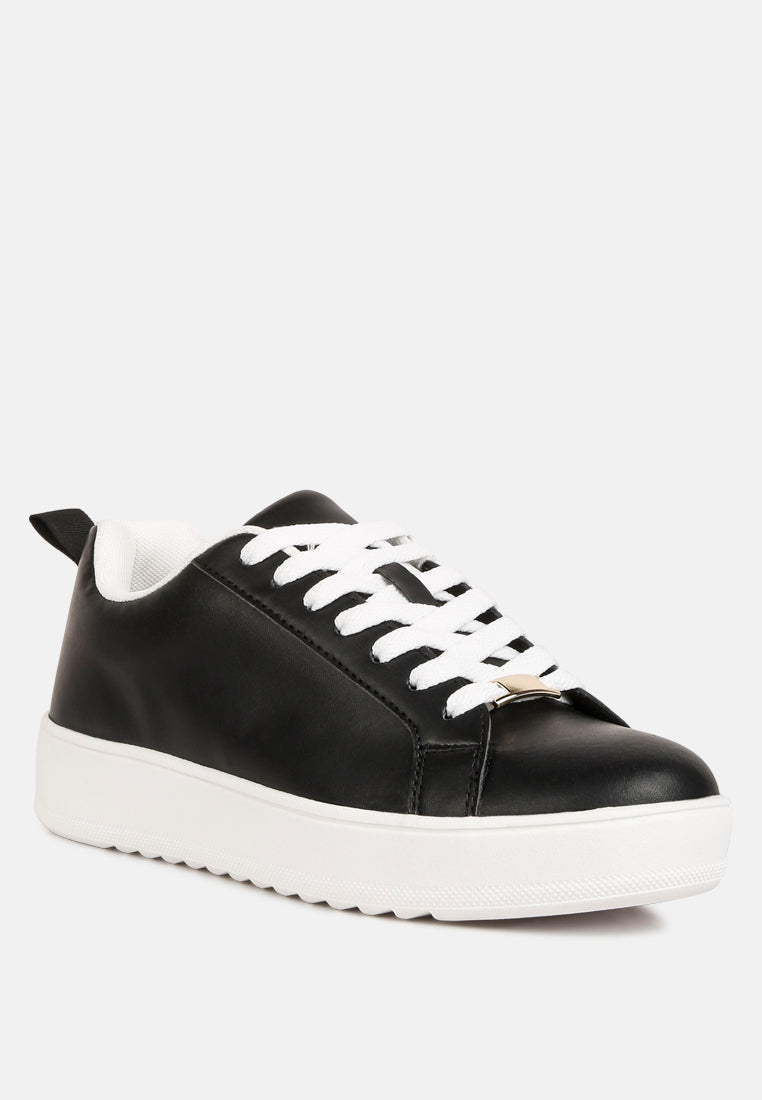 women faux leather sneakers#color_black