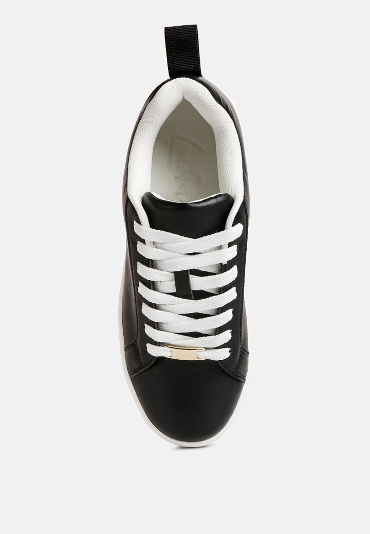 women faux leather sneakers#color_black