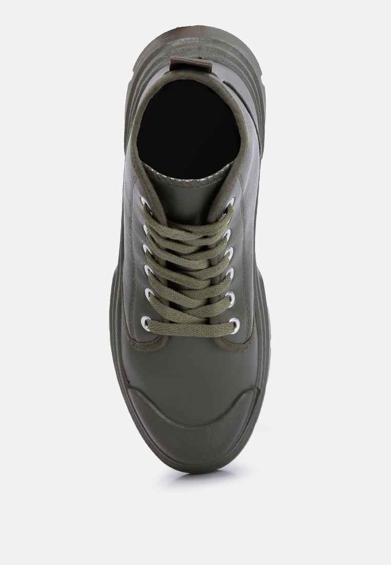 women chunky lace up boots#color_khaki