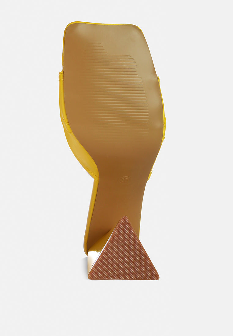 salisbury metal buckle detail slider sandals#color_yellow