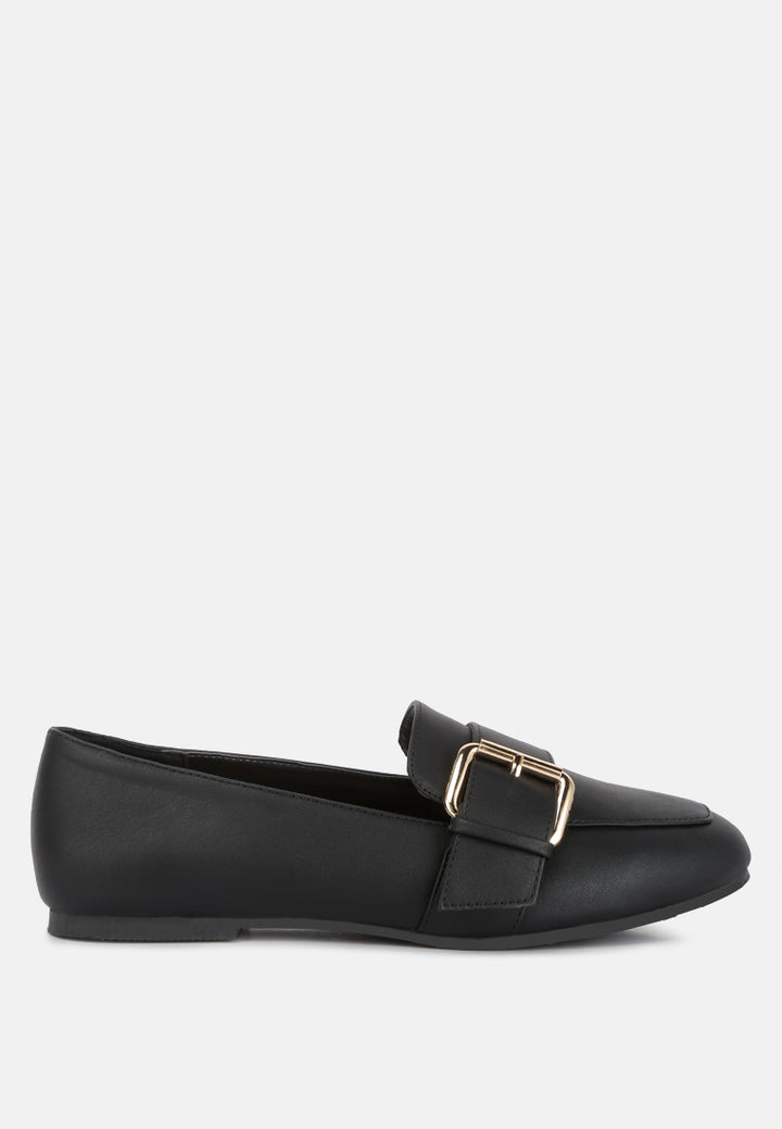 Women Pin Buckle Detail Loafers