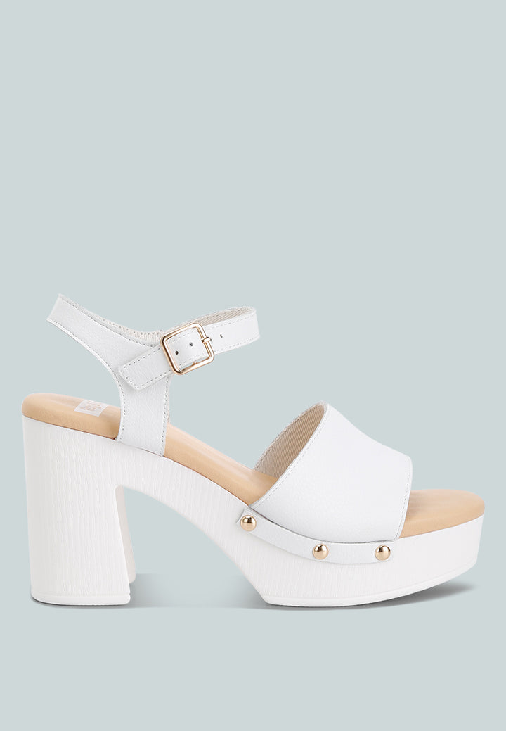 women recycled leather high block sandals#color_white