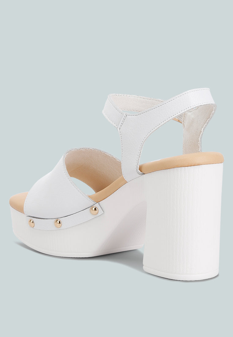 women recycled leather high block sandals#color_white