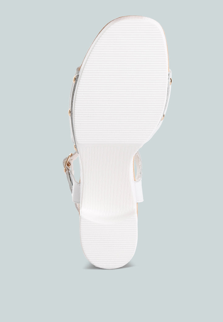 women recycled leather high block sandals#color_white