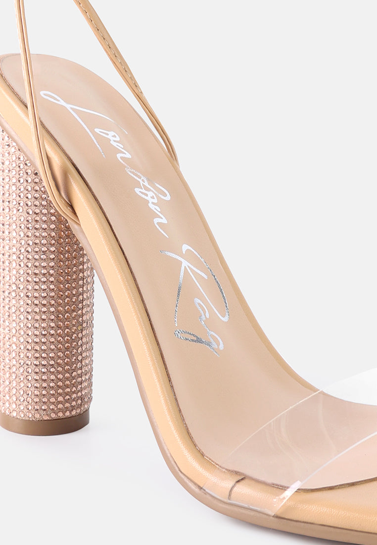 women lace up diamante high heel sandal#color_latte