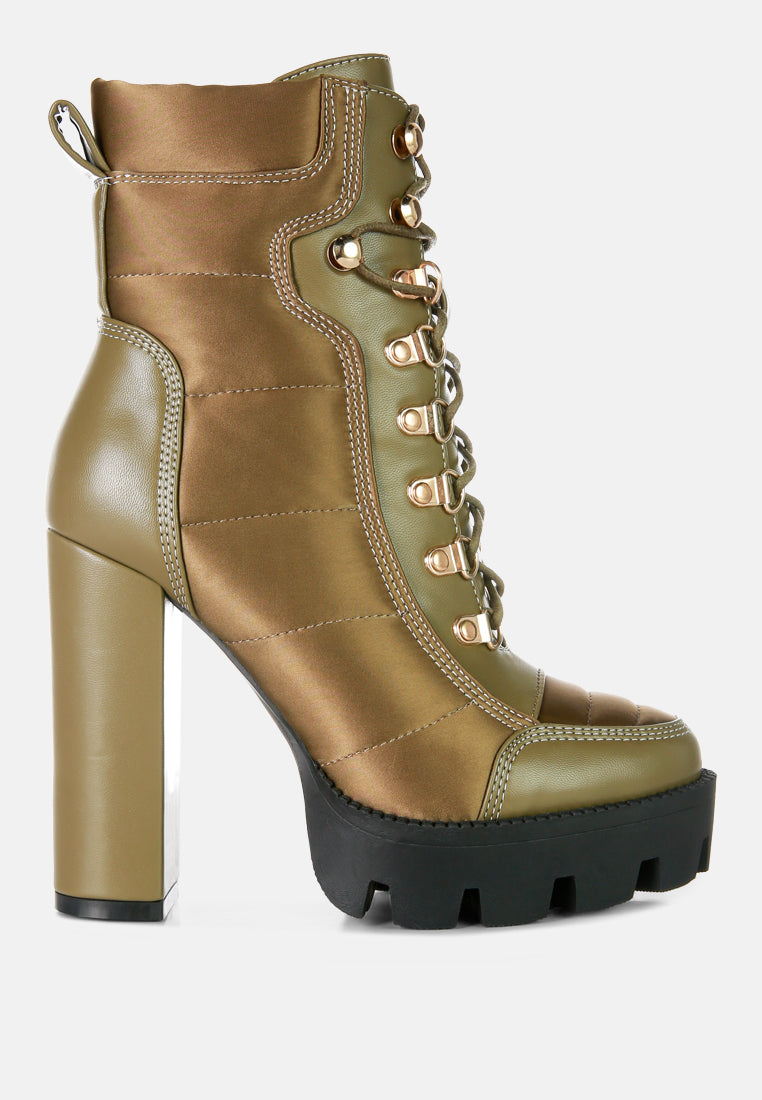 high heel quilted satin biker boots#color_khaki
