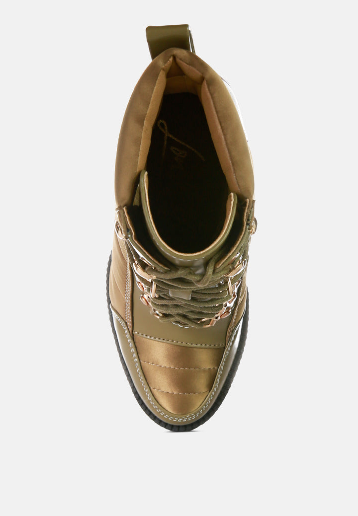 high heel quilted satin biker boots#color_khaki