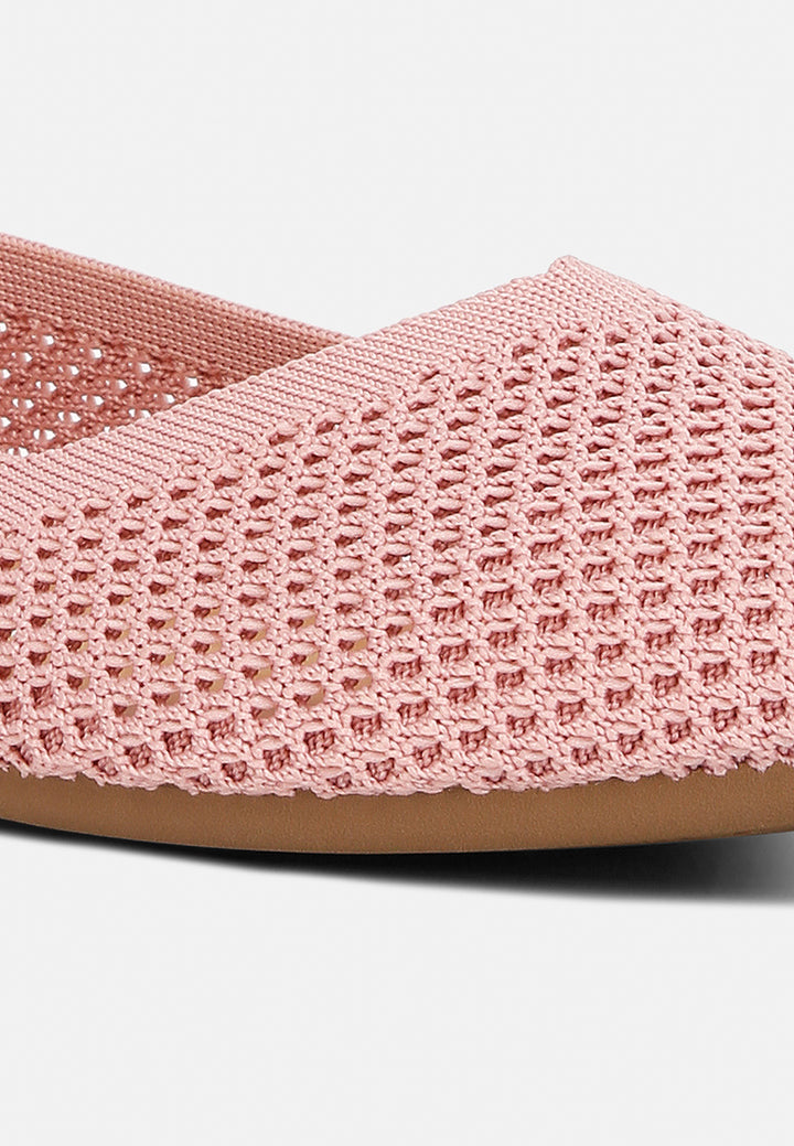 women fly knit slip-on ballerinas#color_pink