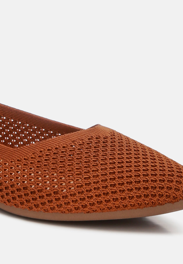 women fly knit slip-on ballerinas#color_tan