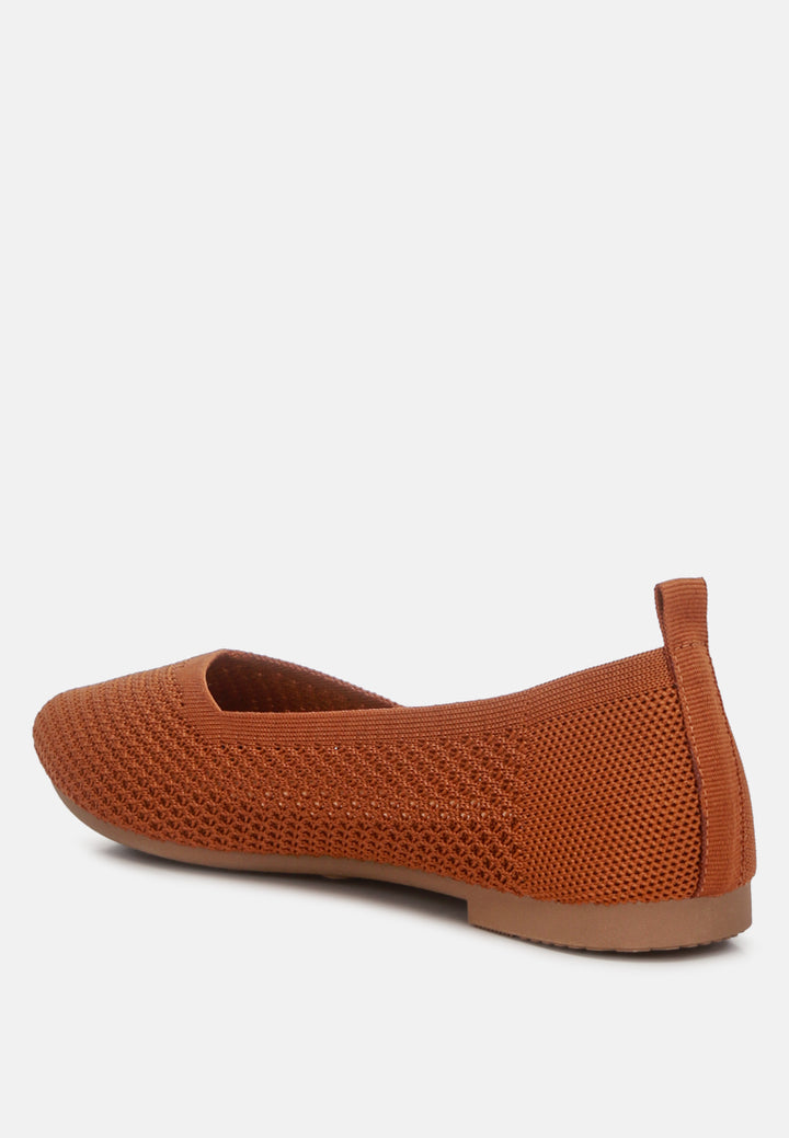 women fly knit slip-on ballerinas#color_tan